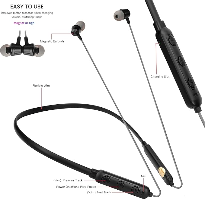 Neckband Wireless Bluetooth Earphone